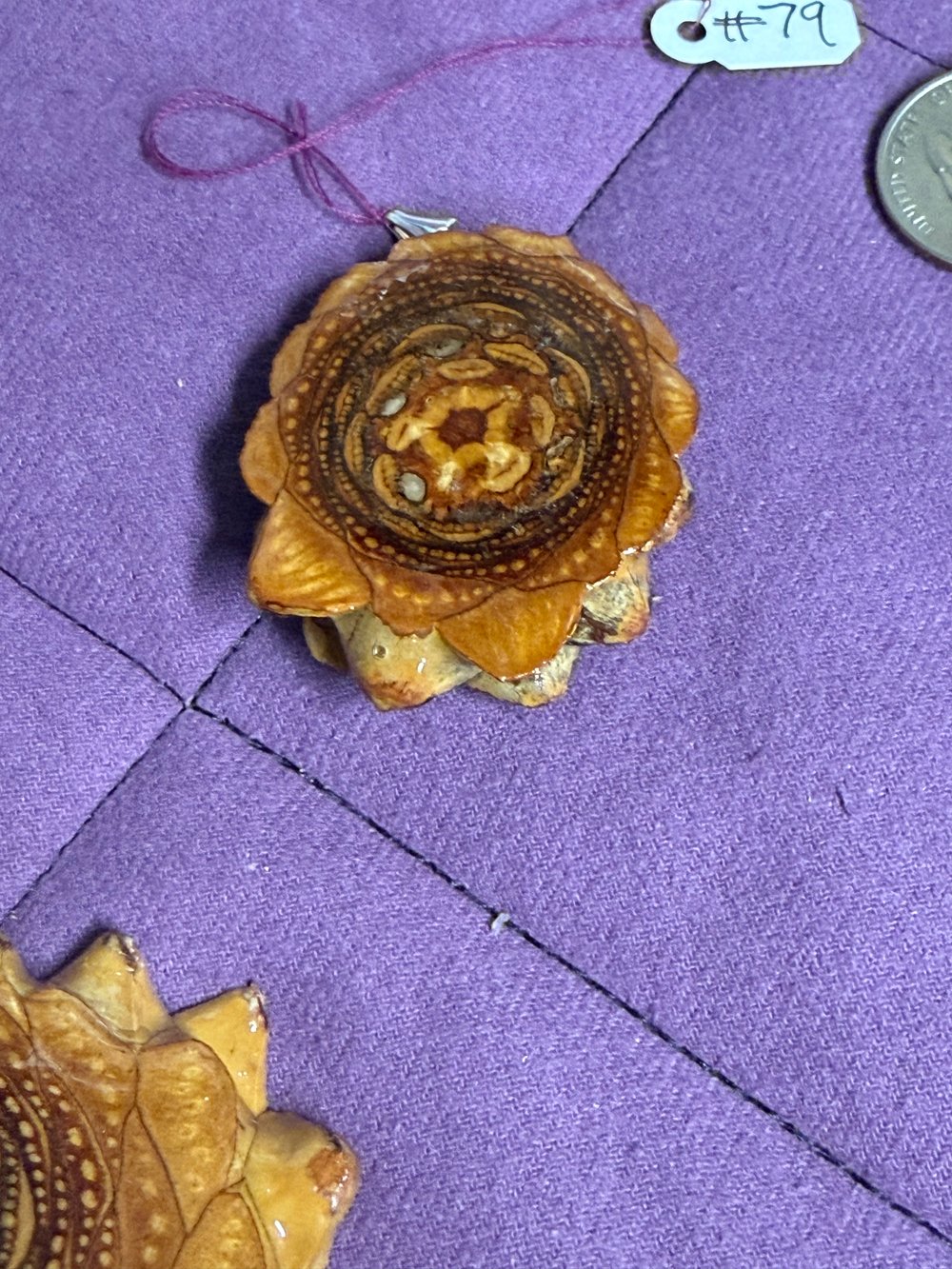 Image of Dichroic Glass Pinecone Pendant #79