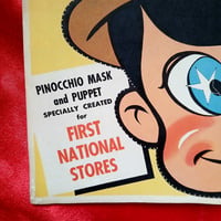 Image 2 of Pinocchio - First National Stores - Walt Disney Advertising Paper Mask and Puppet (1940)