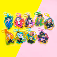 Image 2 of Ace Attorney Chibi Colourful Gradient Acrylic Keychains