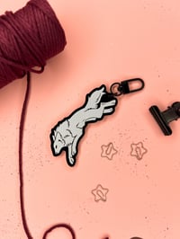 Image 3 of Running Wolf - Black Acrylic Keychain