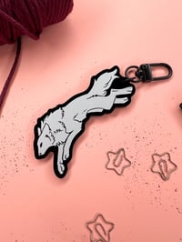 Image 1 of Running Wolf - Black Acrylic Keychain