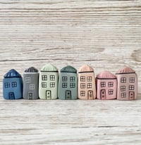 Image 1 of Coloured Clay Small Ceramic Houses.