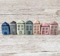 Image 3 of Coloured Clay Small Ceramic Houses.