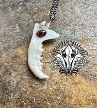 Image 2 of Mink Jawbone Charm Necklace with Jasper accent
