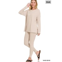 Image 1 of Plus Microfiber Loungewear Set