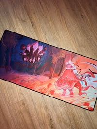 Image 2 of PREORDER Large Desk Playmat - Lamb vs Leshy | Cult of the Lamb