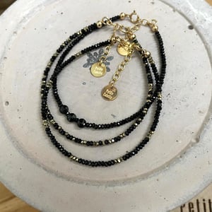 Image of Bracelet GABRIELLE- tourmaline noire et hématites