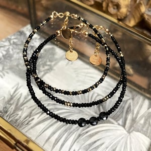 Image of Bracelet GABRIELLE- tourmaline noire et hématites