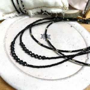 Image of Collier BARBARA - tourmaline noire et onyx