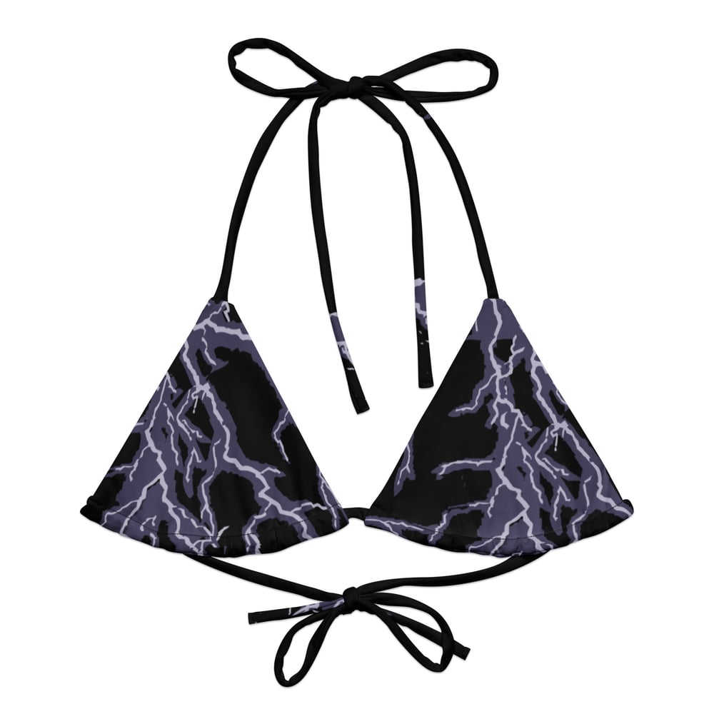 Lightning bolt string bikini top