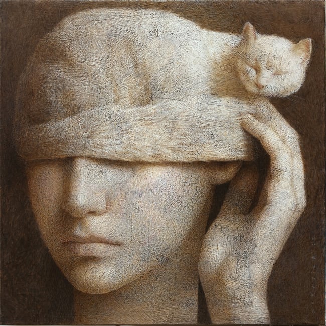 Portrait with a cat 