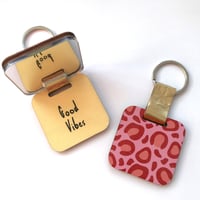 Image 3 of Personalised Leopard Print Keyring and Pocket Mirror