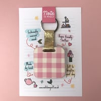 Image 5 of Personalised Gingham Print Keyring and Pocket Mirror