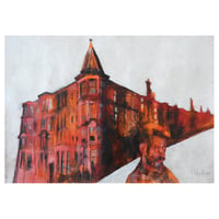 Image 1 of A Hyndland Street - Charcoal, Soft Pastels and Acrylic Paint on Paper 