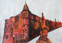 Image 2 of A Hyndland Street - Charcoal, Soft Pastels and Acrylic Paint on Paper 