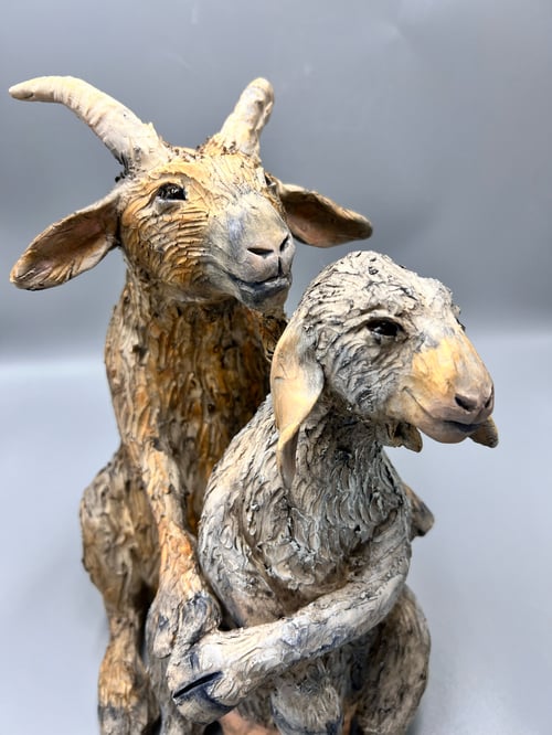 Image of 2 Old Goats under a harvest moon- Julie Kradel Solo Exhibit