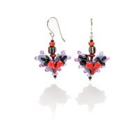 frilly heart earrings