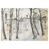 Image 1 of Tenement and Trees - Camphill Avenue - Pencil and Acrylic Paint on Paper 