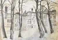 Image 2 of Tenement and Trees - Camphill Avenue - Pencil and Acrylic Paint on Paper 