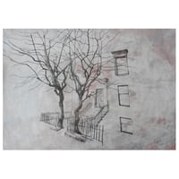 Image 1 of Tenement and Trees, Kersland Street - Pencil and Acrylic Paint on Paper 