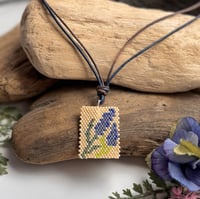 Image 1 of Lavender Flower Beaded Necklace