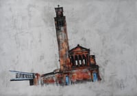 Image 2 of Caledonia Road Church, The Gorbals - Charcoal, Pencil, Soft Pastels and Acrylic Paint on Paper 