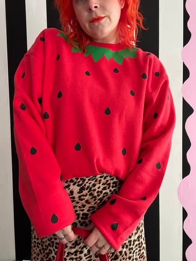 Image of Strawberry jumper adults/children