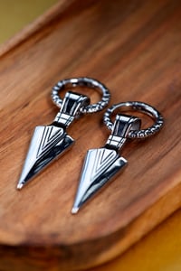 Image 1 of Steel Arrowhead Ear Hangers - Stainless Steel Ear Weights for Stretched Ears