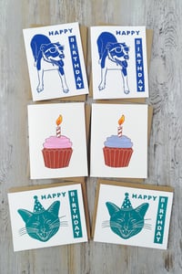 Image 1 of Birthday Linocut Cards - Six Pack