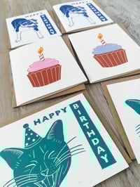 Image 2 of Birthday Linocut Cards - Six Pack