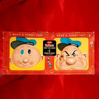 Image 2 of Popeye Funny Face Maker with 6 masks - Jaymar  Paper Mask Lot (1962)  with original box!