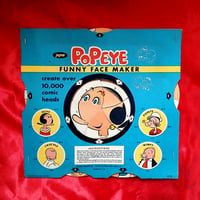 Image 7 of Popeye Funny Face Maker with 6 masks - Jaymar  Paper Mask Lot (1962)  with original box!