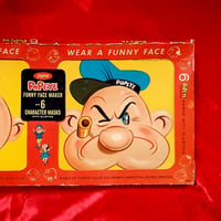 Image 1 of Popeye Funny Face Maker with 6 masks - Jaymar  Paper Mask Lot (1962)  with original box!