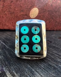 Image 2 of WL&A Handmade Old Style Heavy Signet "Evil Eye" Inlay Ring