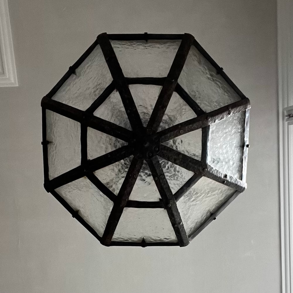 Image of Swedish Arts & Crafts Wrought Iron Lantern