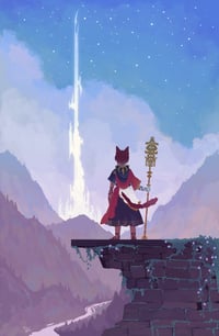 Image 2 of FFXIV G'raha Tia & The Crystal Tower 11"x17" Print