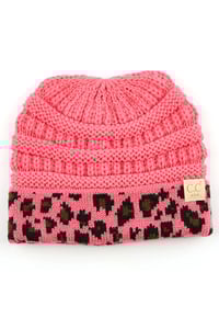 Image 8 of Knitted Leopard Cuff Beanie and scarf 