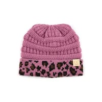 Image 3 of Knitted Leopard Cuff Beanie and scarf 