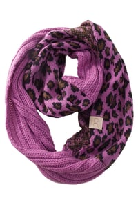 Image 2 of Knitted Leopard Cuff Beanie and scarf 