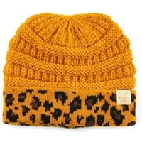 Image 4 of Knitted Leopard Cuff Beanie and scarf 