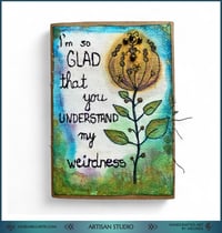 Image 2 of "I'm so GLAD" - Handcrafted Textile Greeting Card ┃Mixed Media Art