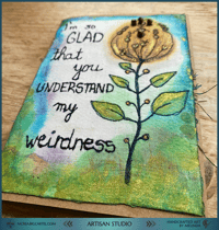 Image 4 of "I'm so GLAD" - Handcrafted Textile Greeting Card ┃Mixed Media Art