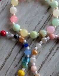 Image 3 of Chunky pastel handmade beaded stretch bracelet 