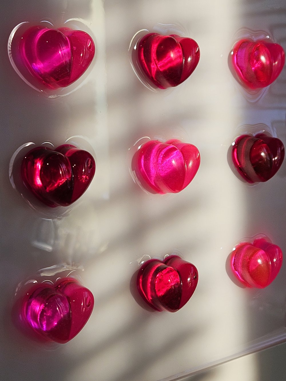 Image of 3D Chonky Heart Wall Art: 10x10 White Wooden Frame