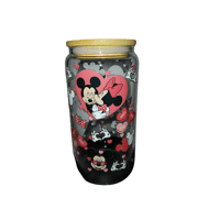 Image 2 of Love, Hugs, Kisses Glass Cup with lid and straw