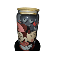 Image 1 of Magical World of Love Glass Cup with lid and straw