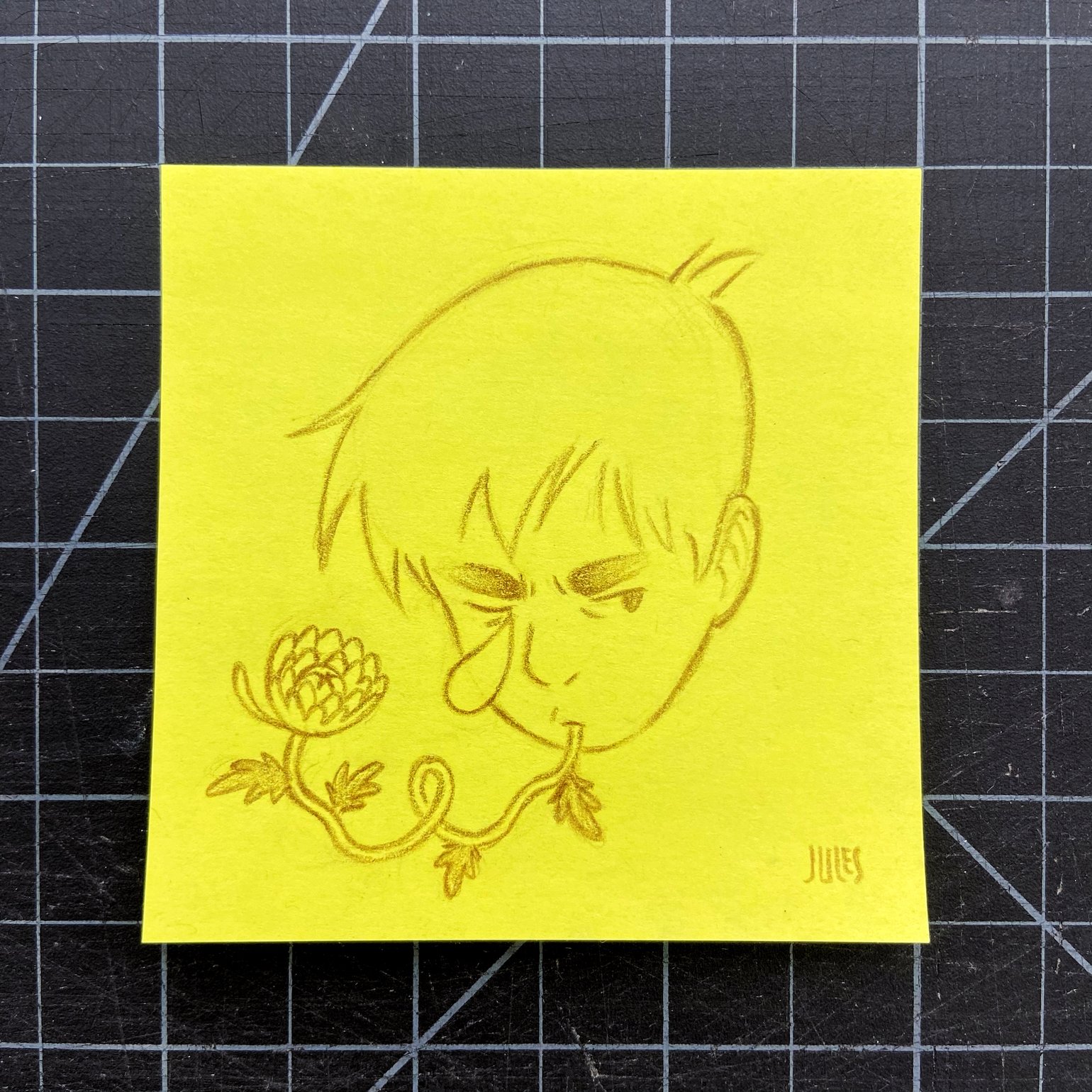 Image of Post-It Drawing (Chrysanthemum)