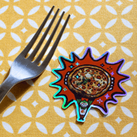 Pizza time! - Holographic sticker