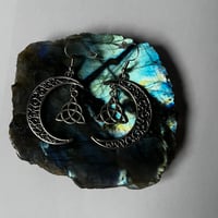 Image 2 of Silver Moon and Triquetra Earrings