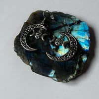 Image 2 of Silver Moon and Triple Moon Earrings